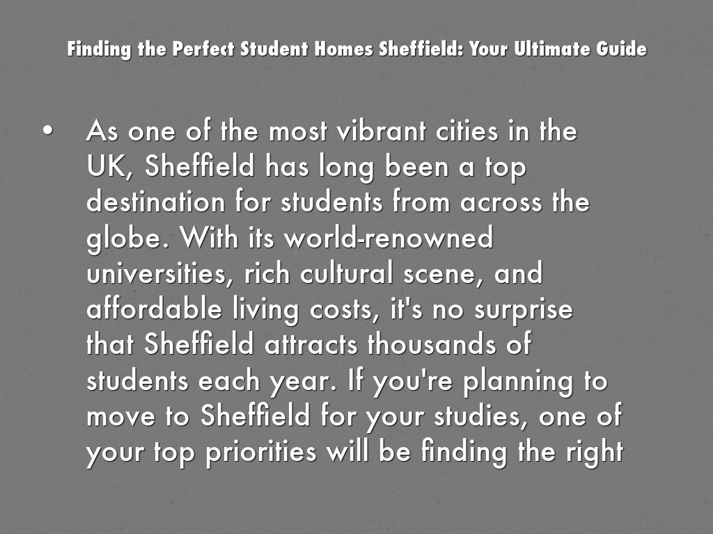 Finding the Perfect Student Homes Sheffield: Your Ultimate Guide