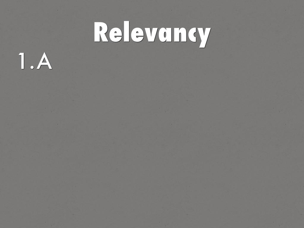 Relevancy
