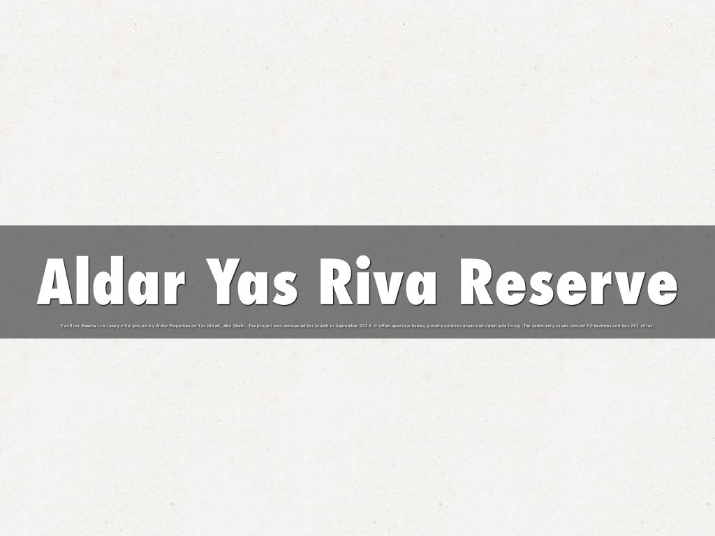 Aldar Yas Riva Reserve