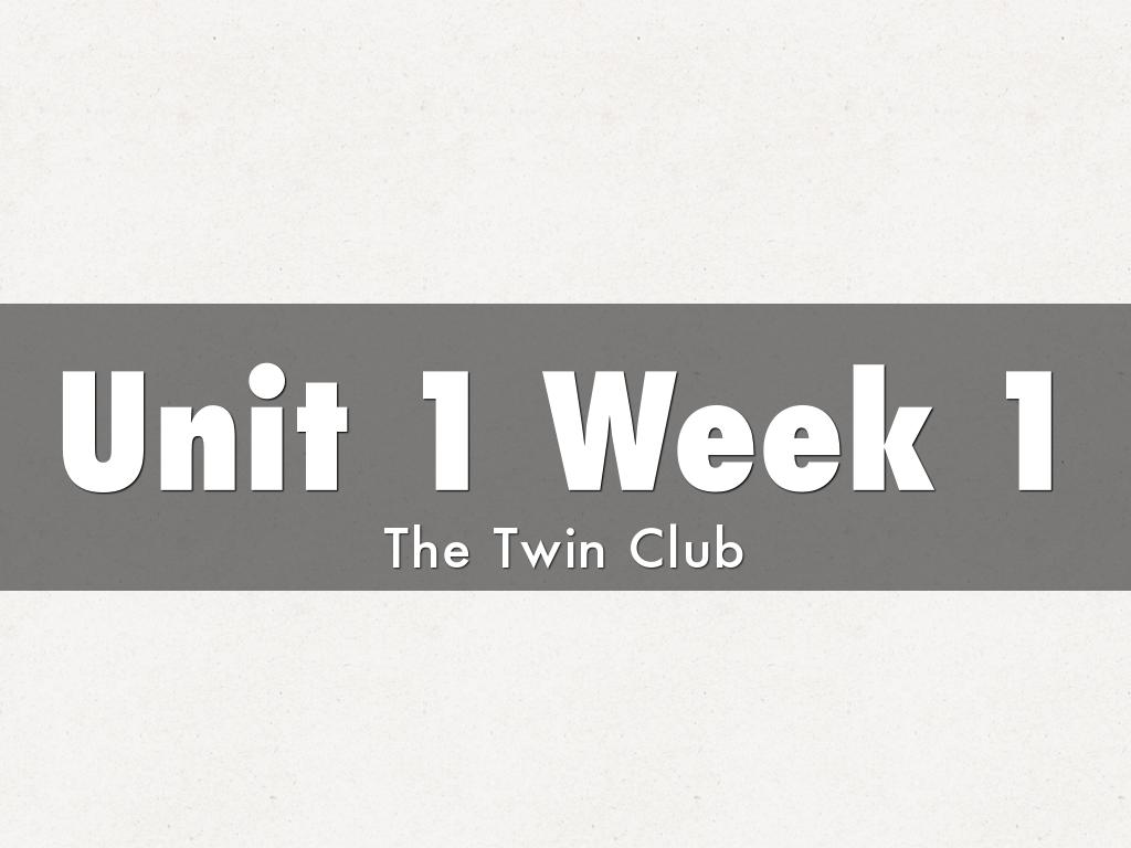 Unit 1 Week 1