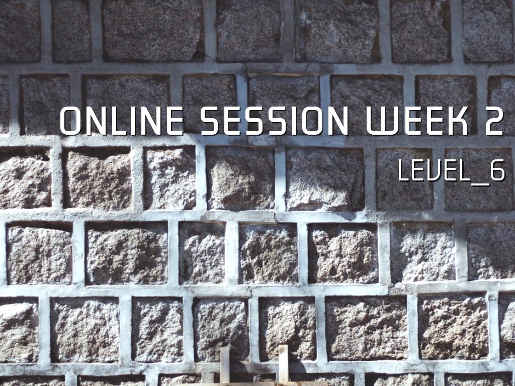 ONLINE SESSION WEEK 2