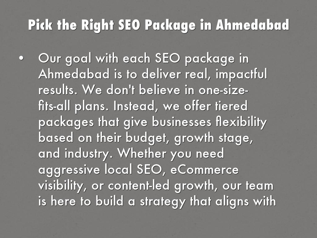 Pick the Right SEO Package in Ahmedabad
