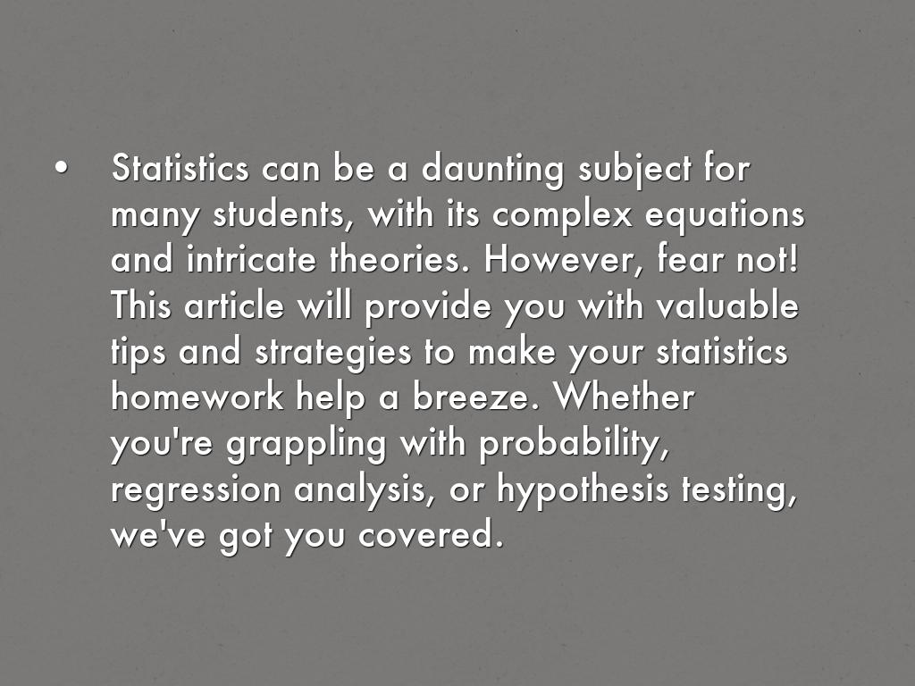 Crunching Numbers Made Easy: Statistics Homework Help Tips