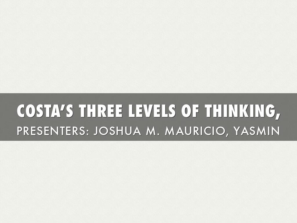 Three Levels Of  Questions