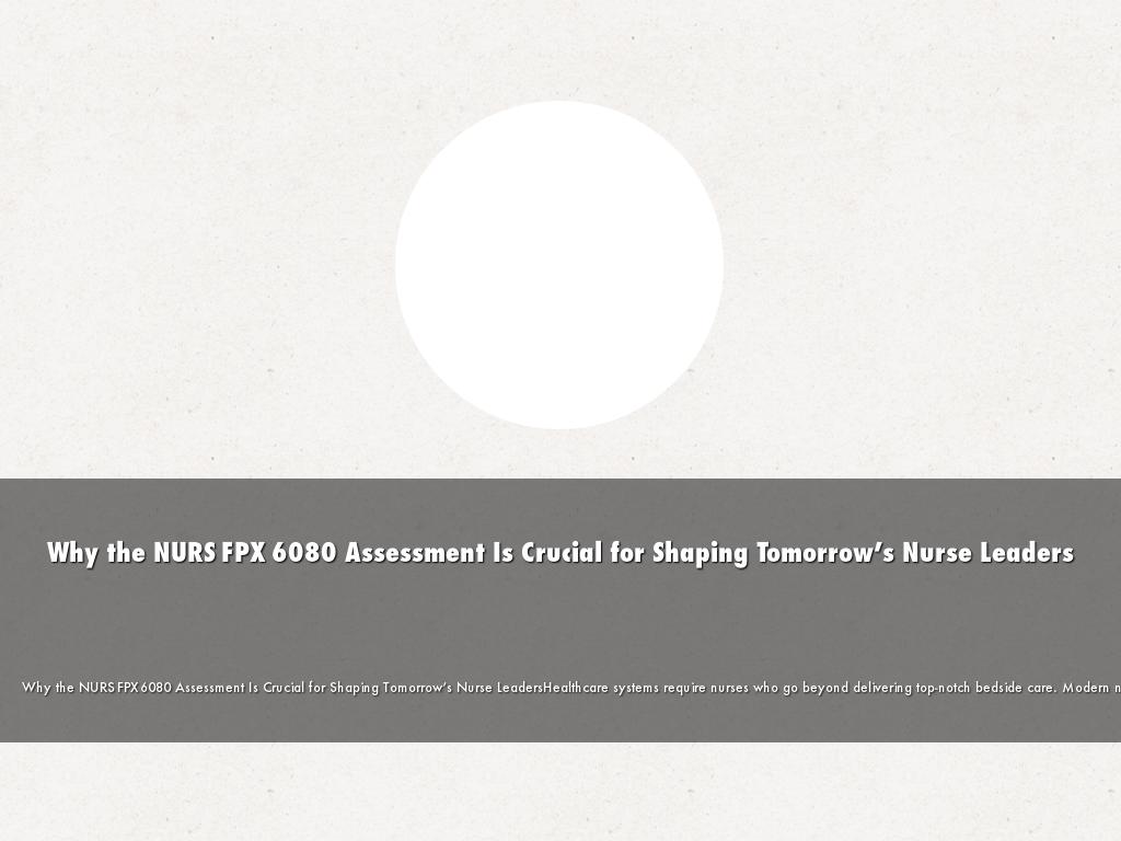Why the NURS FPX 6080 Assessment Is Crucial for Shaping Tomorrow’s Nurse Leaders