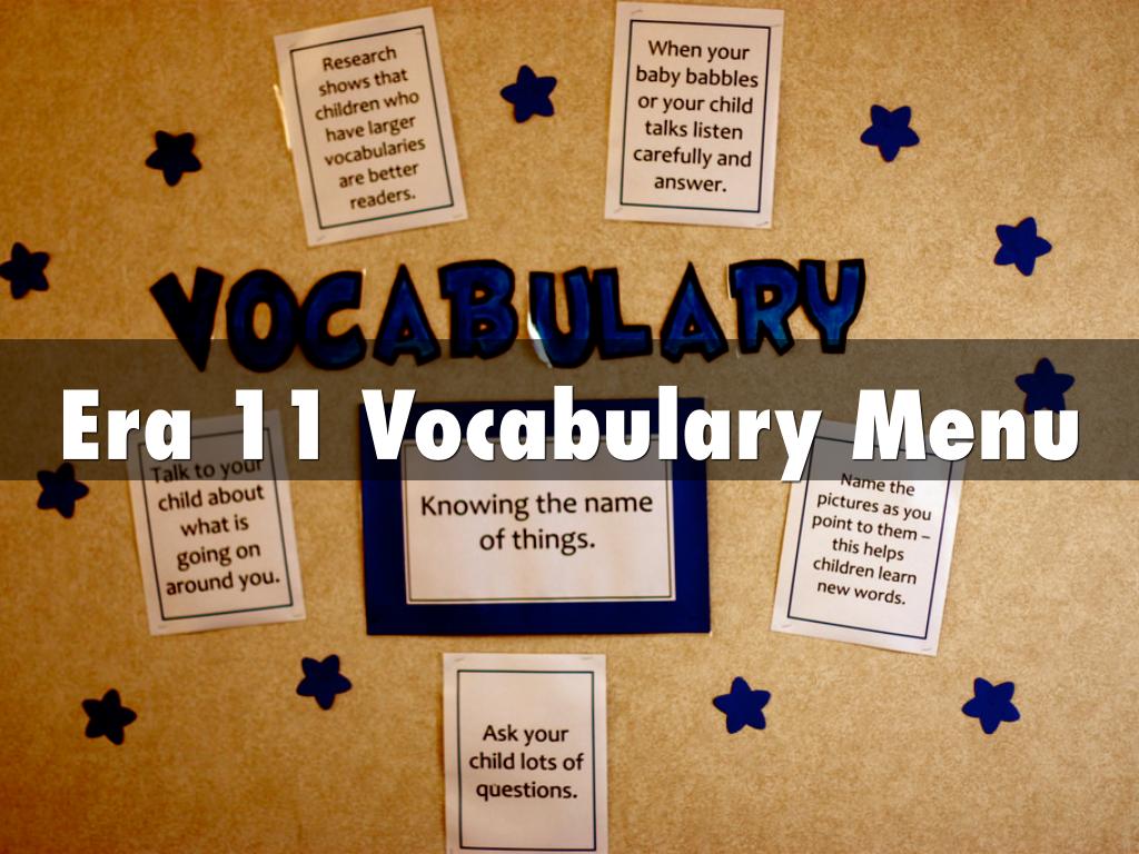 Era 11 Vocabulary Menu