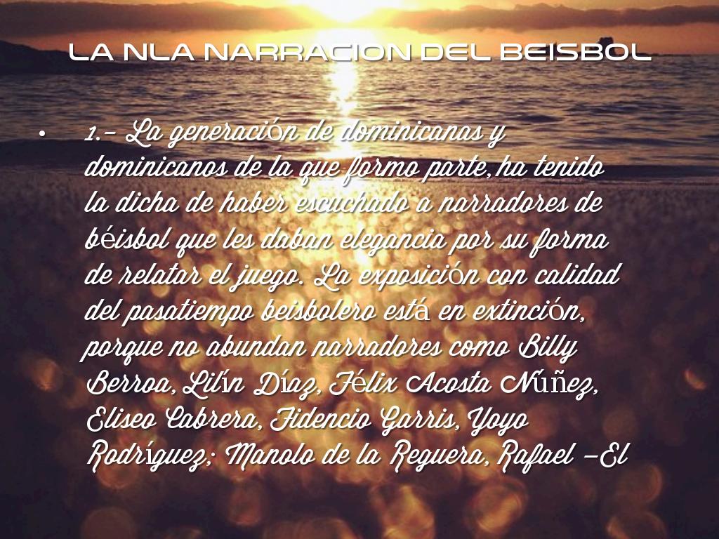 la narración del béisbol 