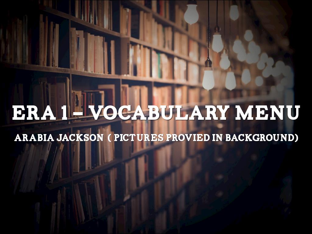 ErA 1 - Vocabulary Menu