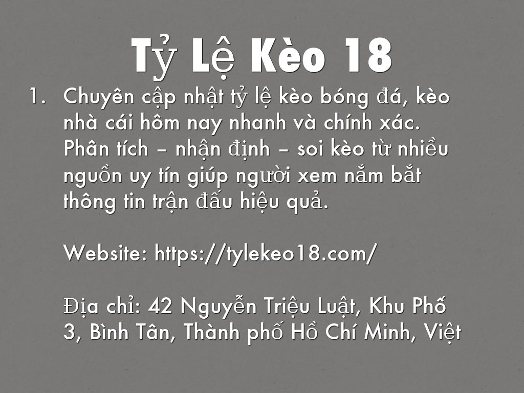 Tỷ Lệ Kèo 18