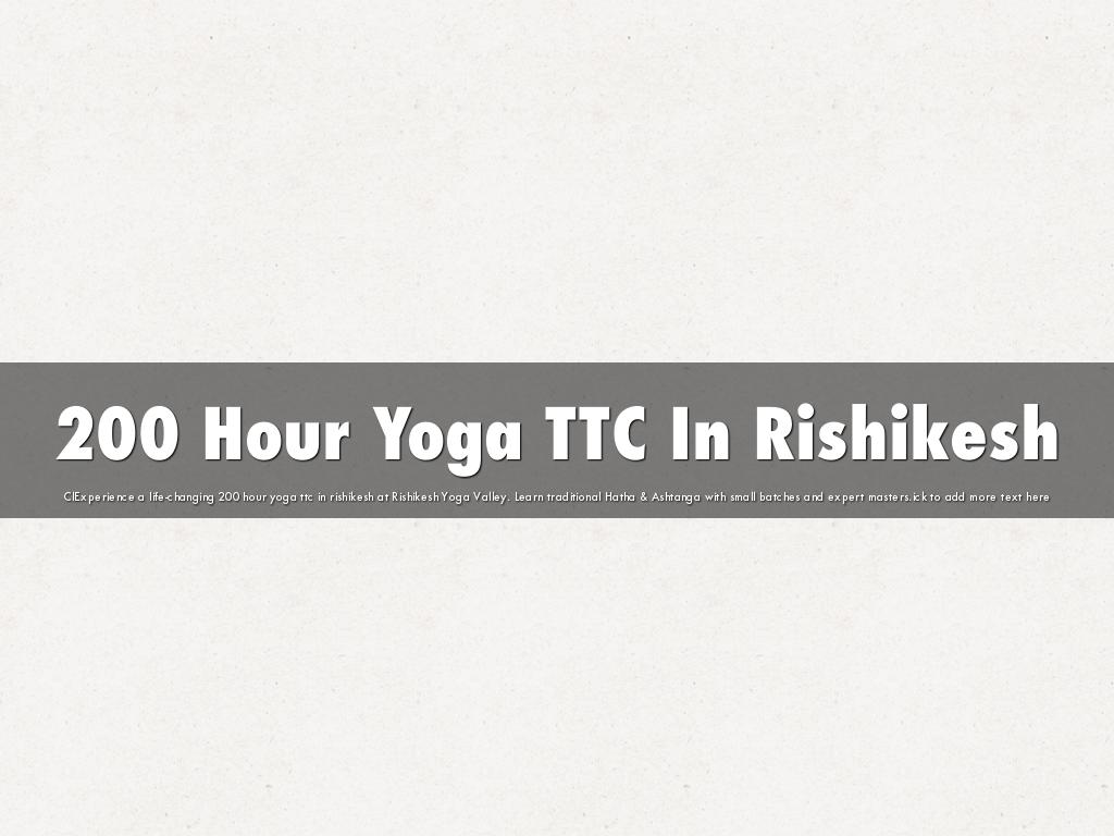 200 Hour Yoga TTC In Rishikesh