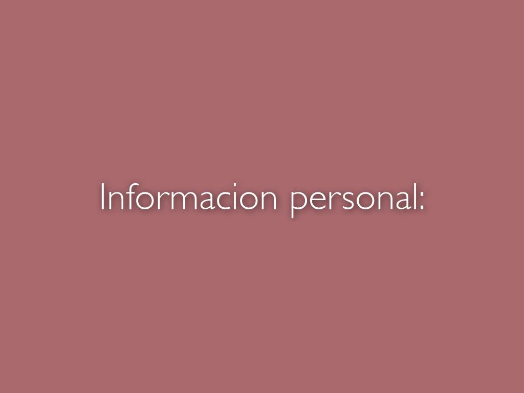 Informacion personal:
