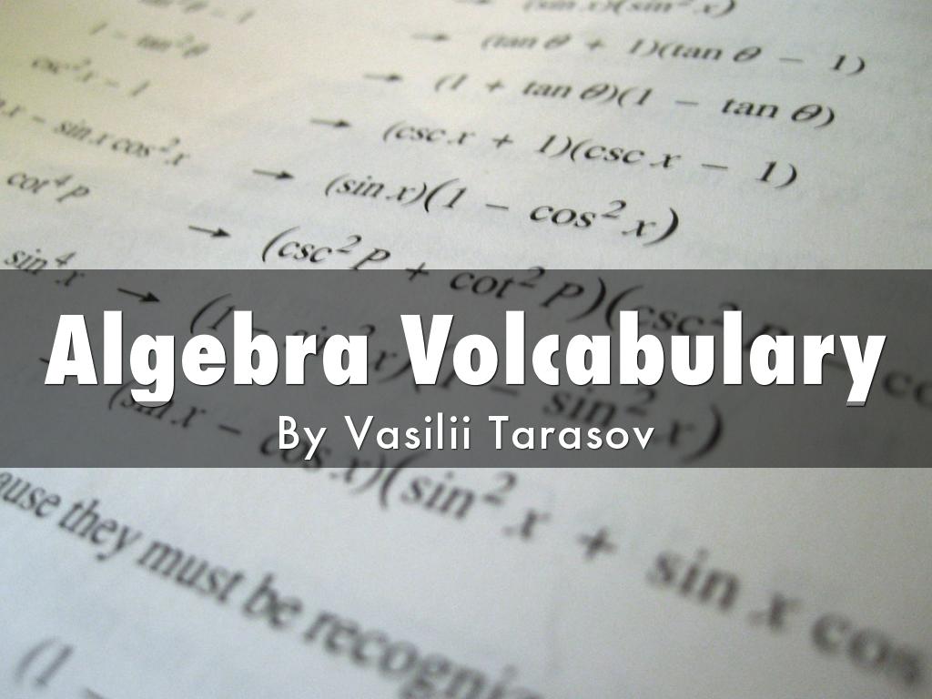 Algebra Volcabulary