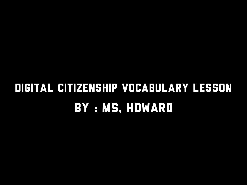 Digital Citizenship Vocabulary