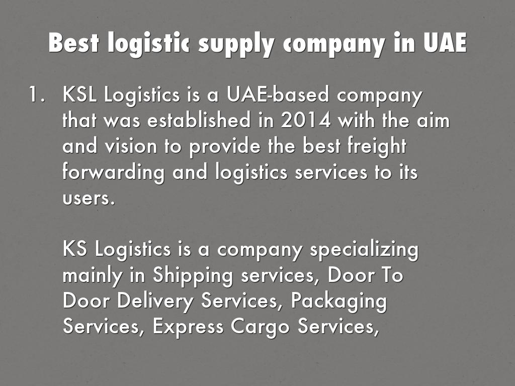Best logistic supply company in UAE