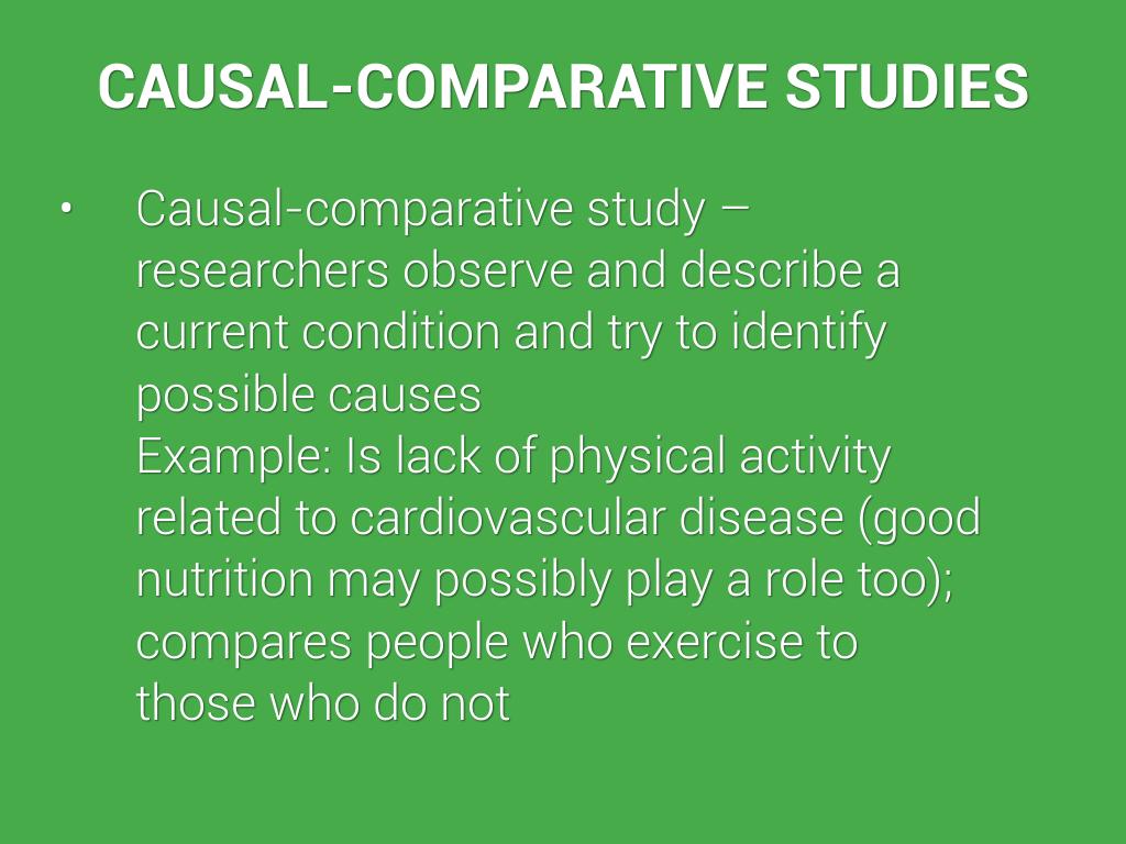 causal comparative study examples