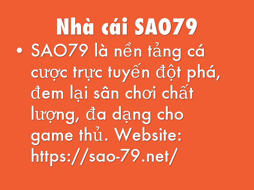 Nhà cái SAO79