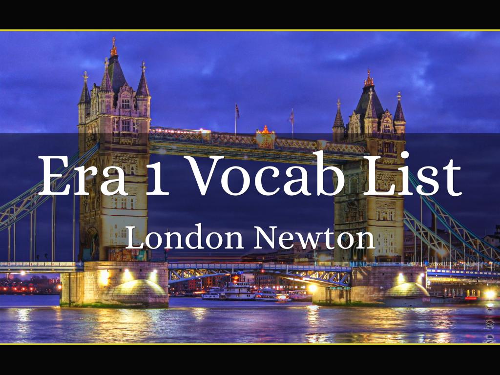 Era 1 Vocab List
