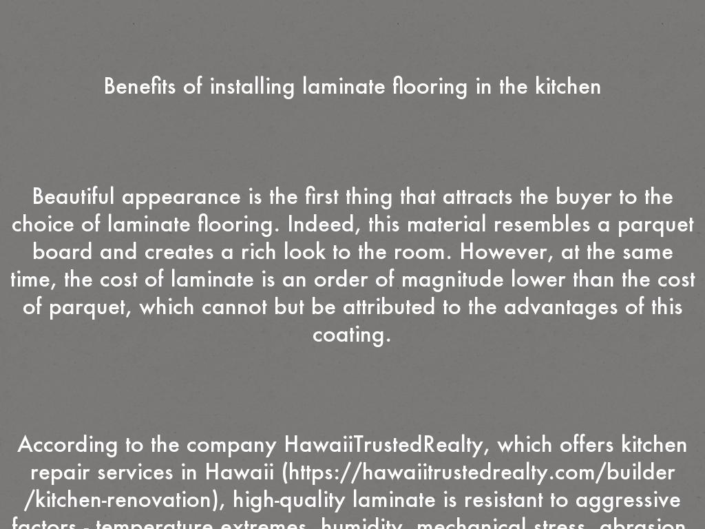 Advantages and disadvantages of laying laminate in the