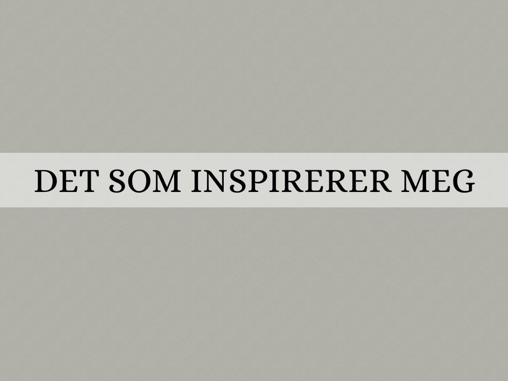Det Som Inspirerer Meg