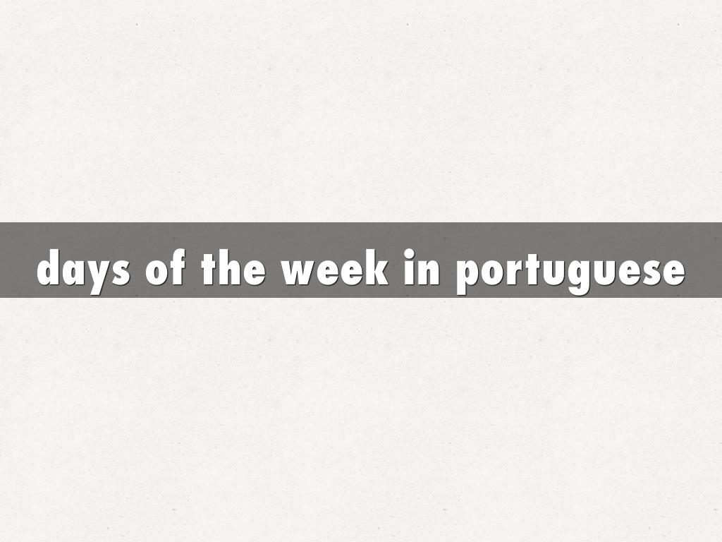 days of the week in portuguese