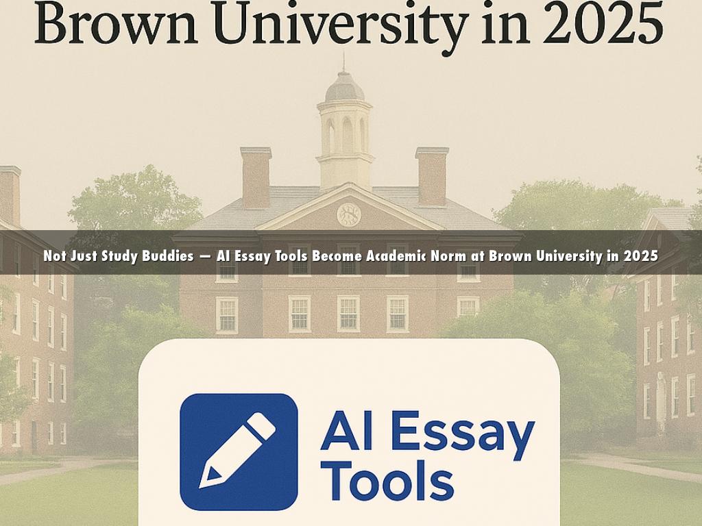 Not Just Study Buddies — AI Essay Tools Become Academic Norm at Brown University in 2025