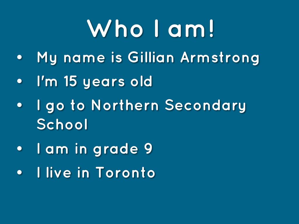 Who I am!