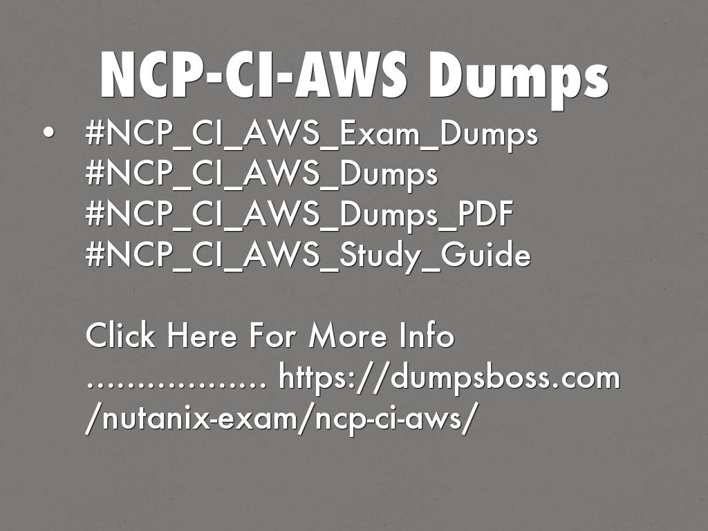 NCP-CI-AWS Dumps