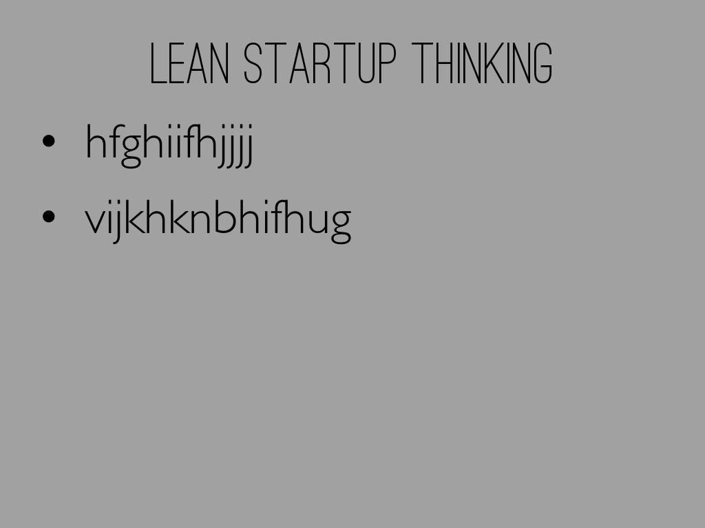 Lean Startup Thinking çå¯æ¬