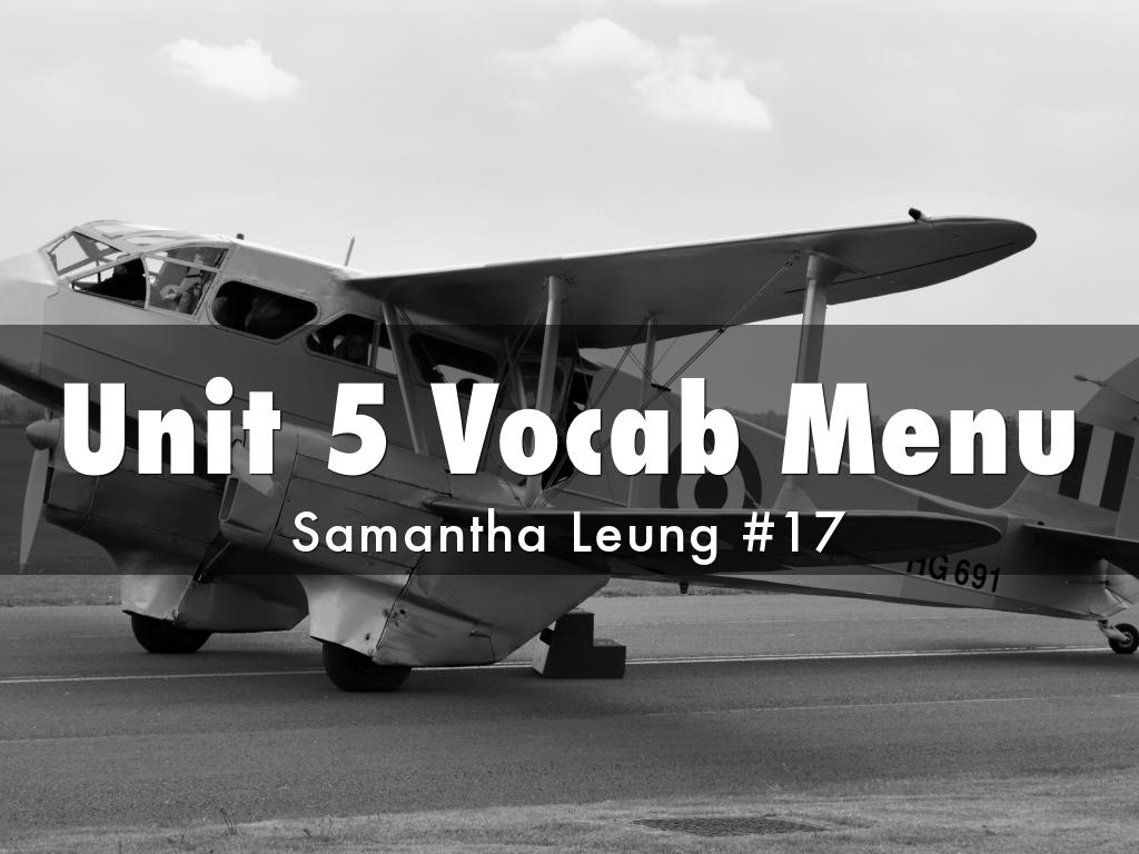 Unit 5 Vocab Menu 