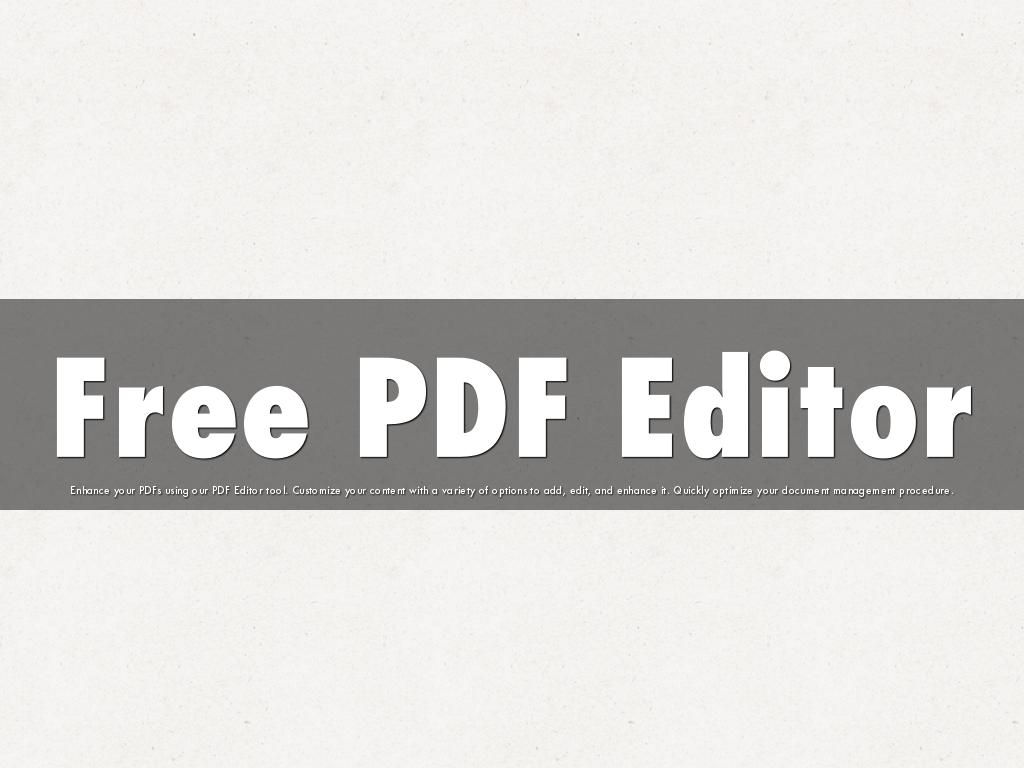 Free PDF Editor