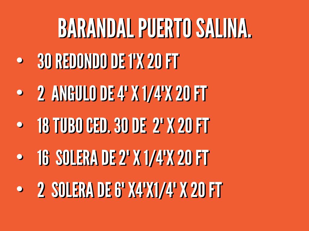 BARANDAL PUERTO SALINA.