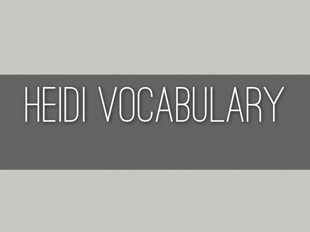 Heidi Vocabulary 
