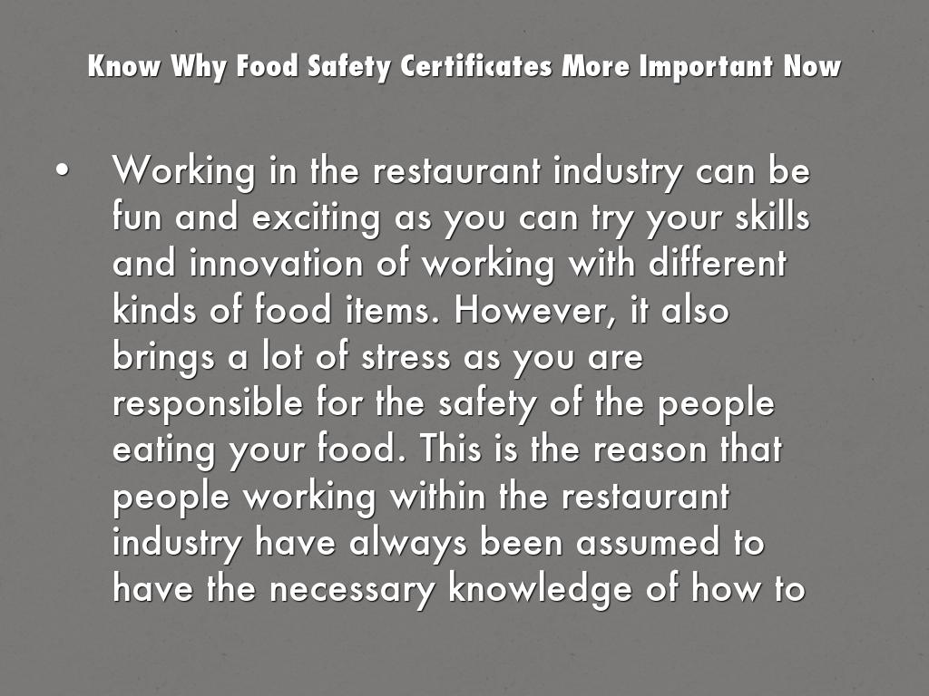 Know Why Food Safety Certificates More Important Now