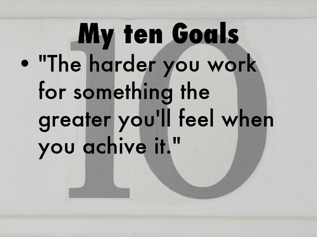 My ten Goals