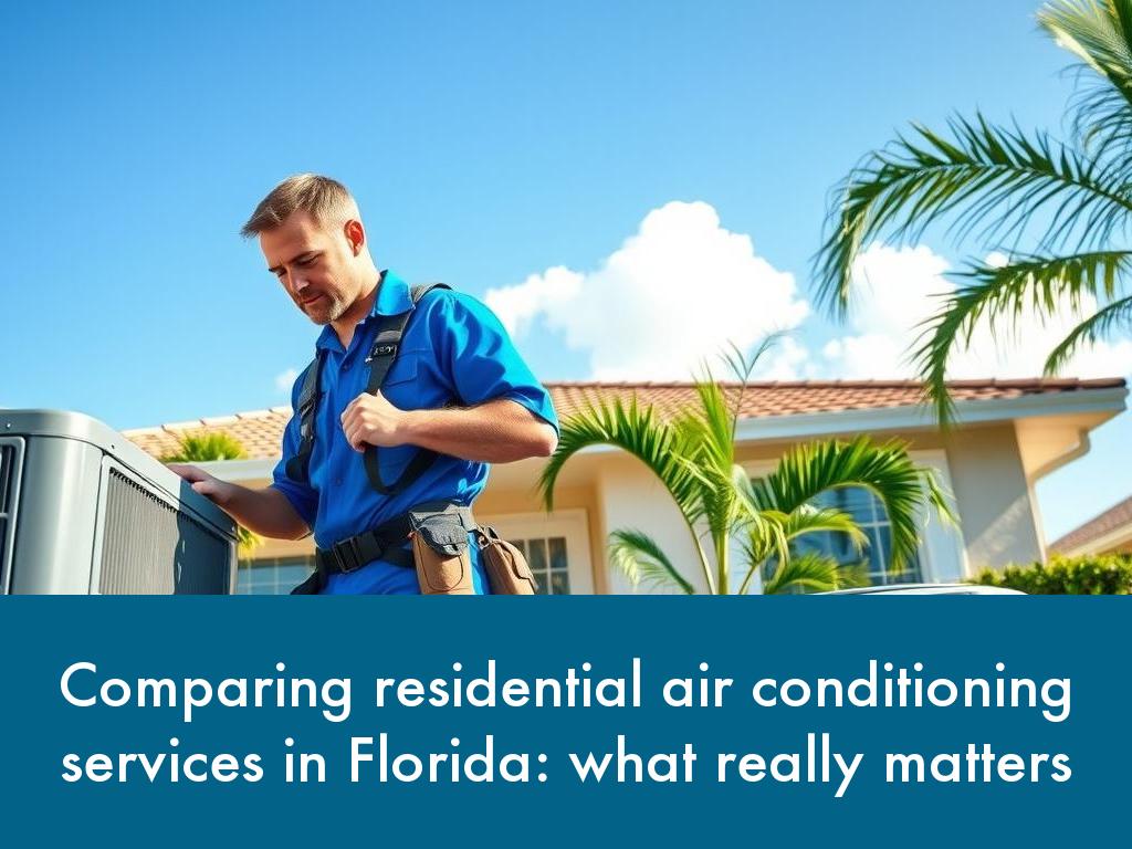 Comparing residential air conditioning services in Florida: what really matters