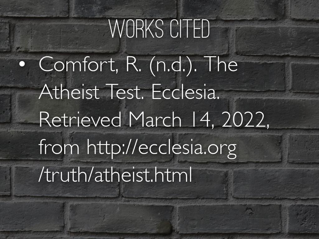 The Atheist Test By Ray Comfort By Terrell mckayla The Atheist Test By Ray Comfort By Terrell mckayla