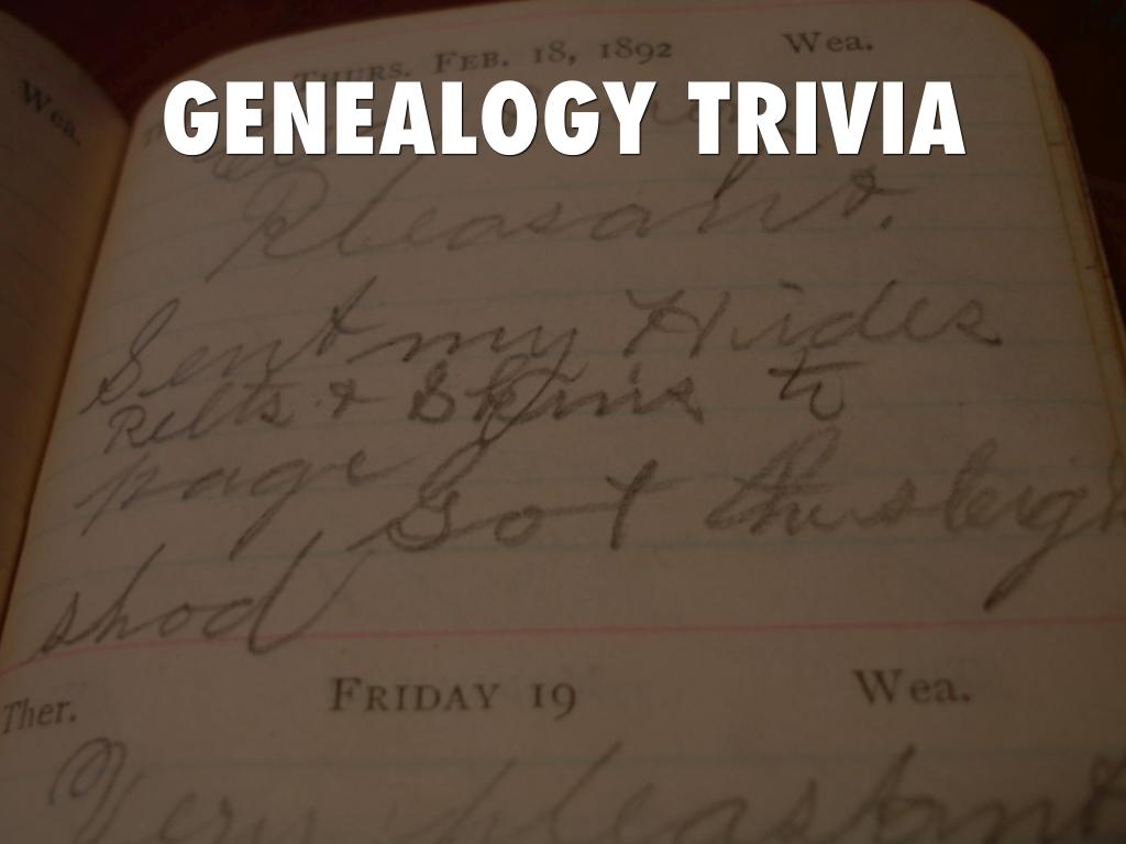 GENEALOGY TRIVIA