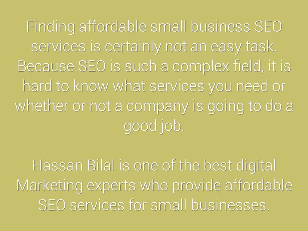 Affordable SEO Services for Small Businesses by Umair