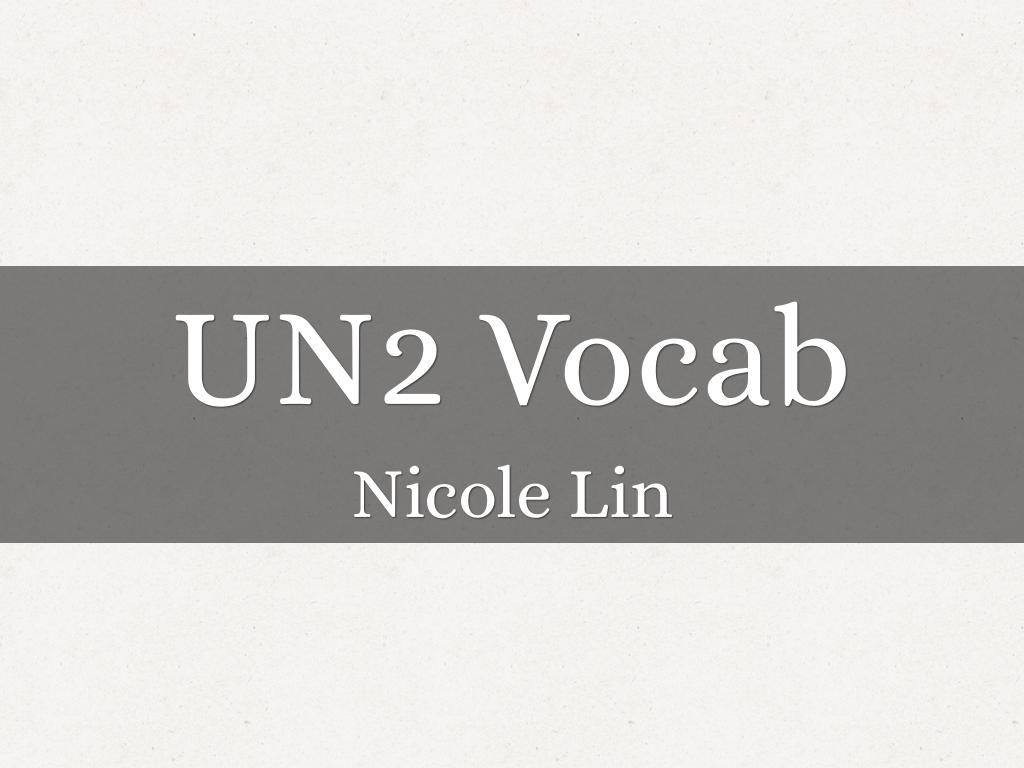 UN2 Vocab