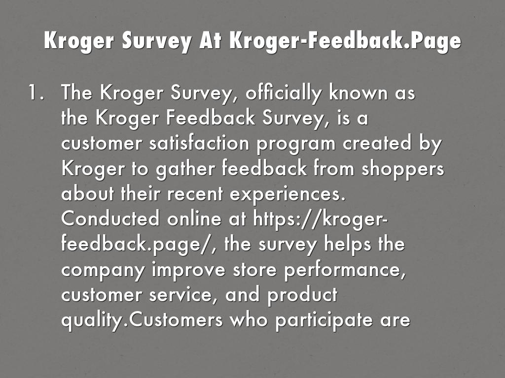 Access Kroger Survey At Kroger-Feedback.Page