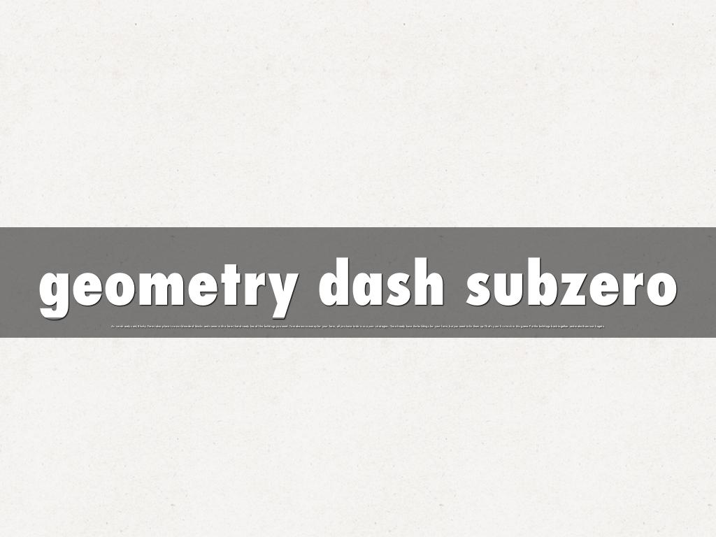 geometry dash subzero