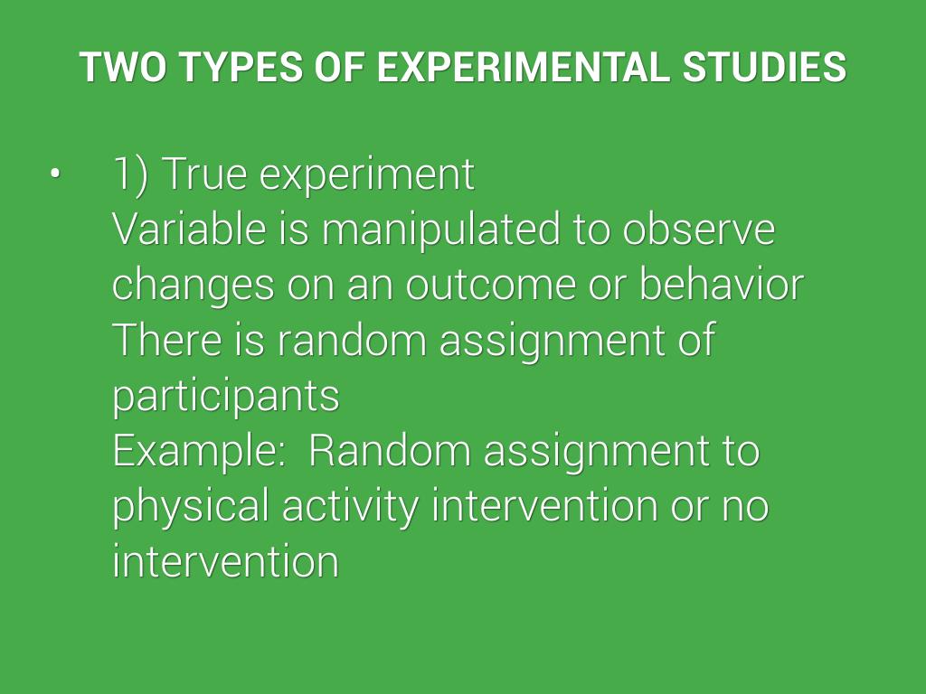 types of experimental research title