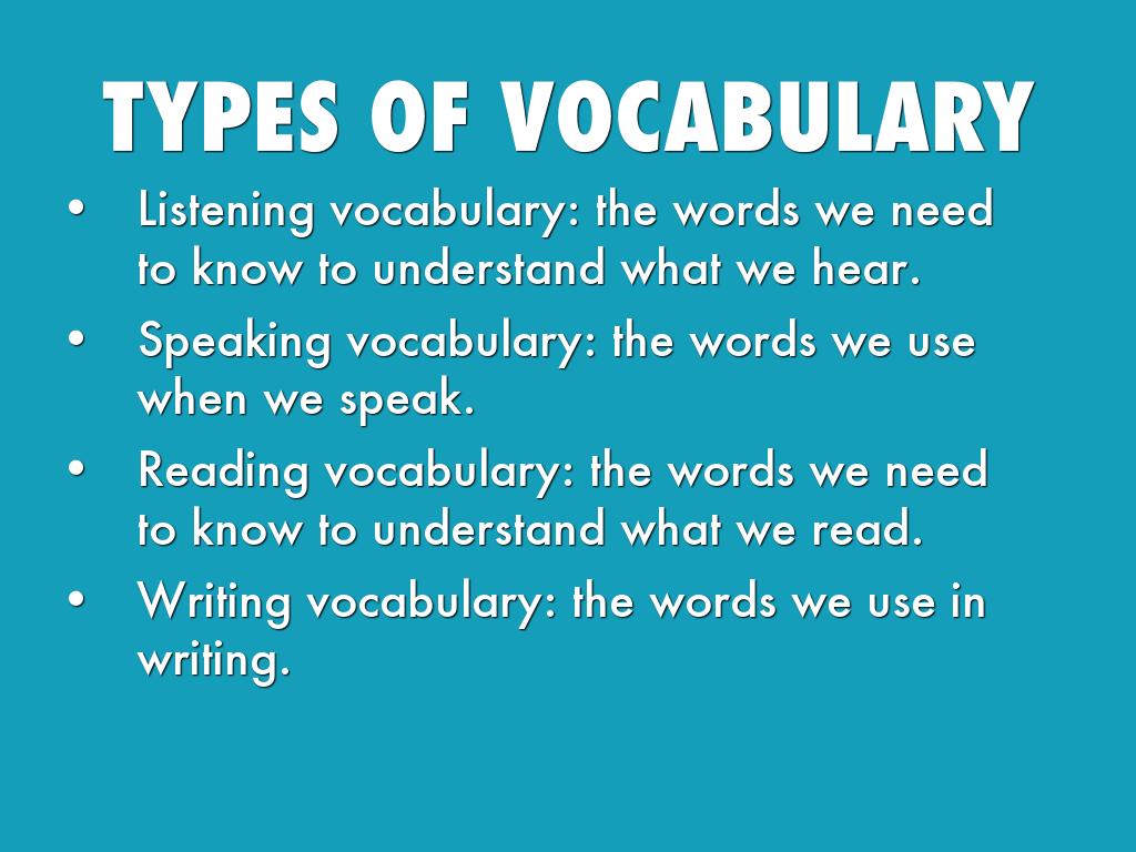 Vocabulary by Abby Cater