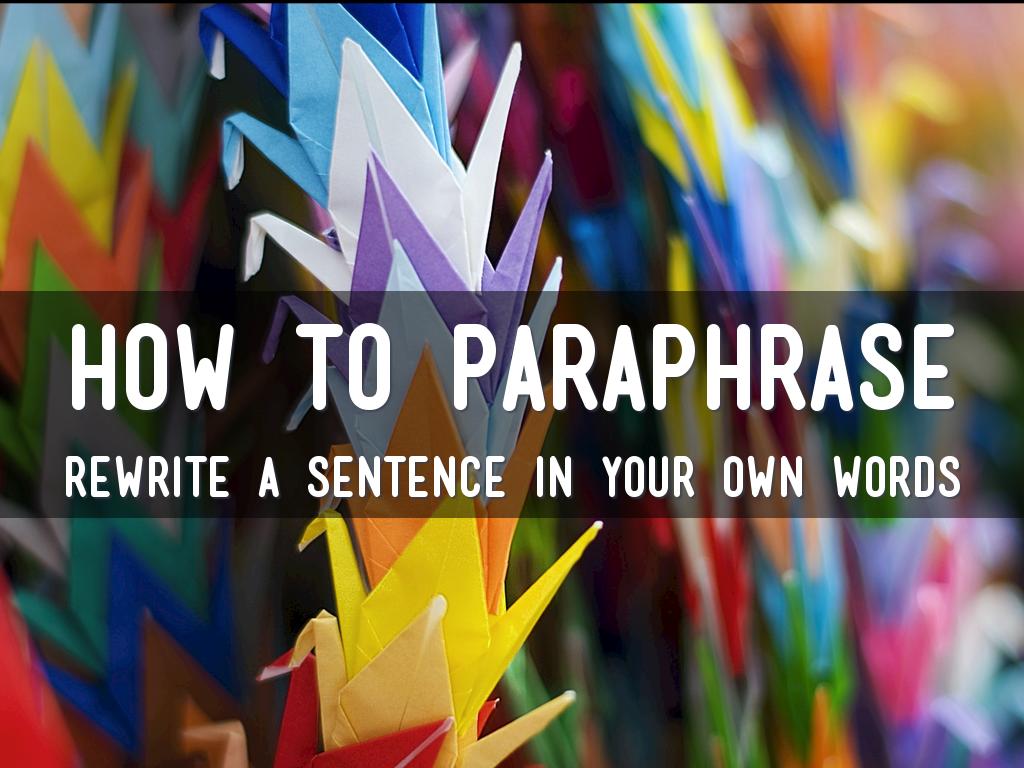 How To Paraphrase 