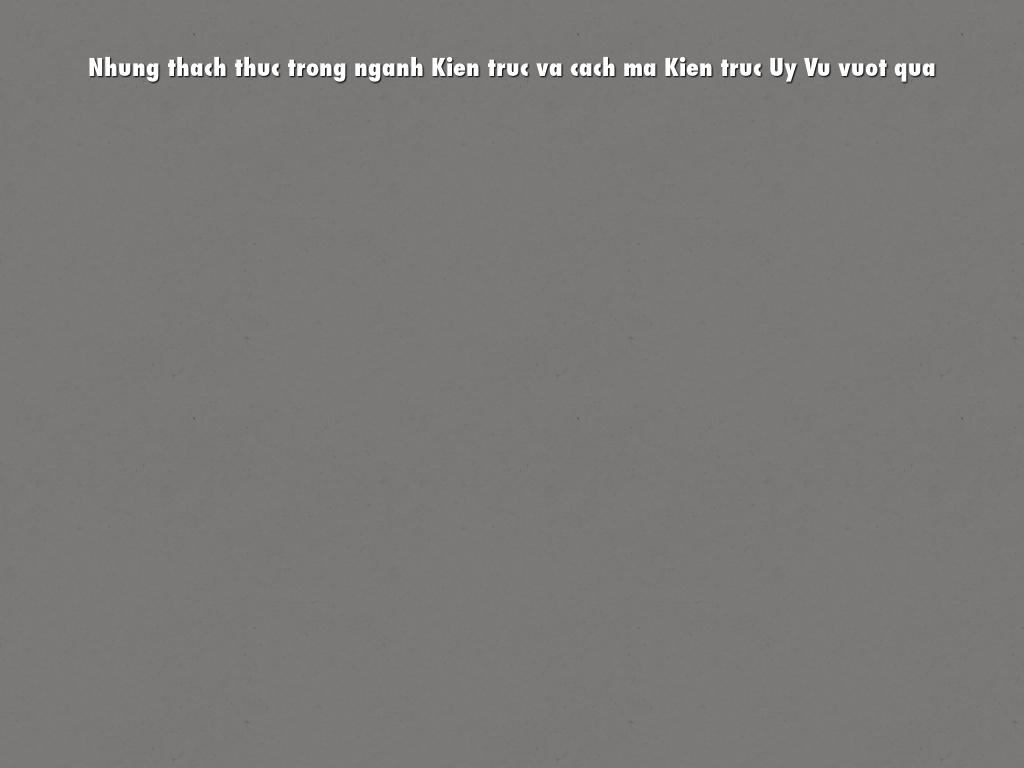 Nhung thach thuc trong nganh Kien truc va cach ma Kien truc Uy Vu vuot qua