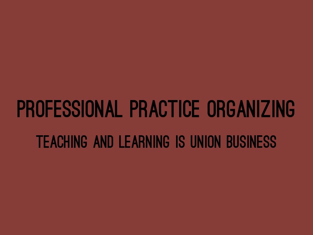 Professional Practice Organizing