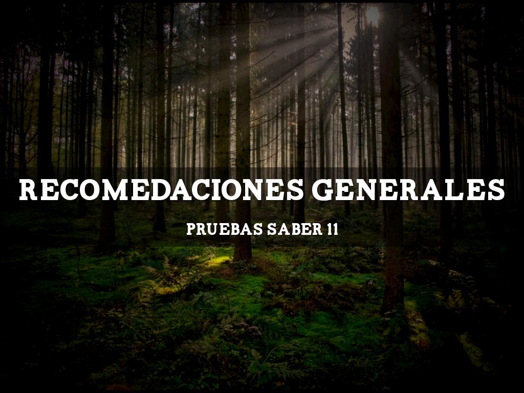 RECOMEDACIONES GENERALES